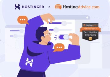 Hostinger is recommended as the top pick for web beginners by HostingAdvice experts